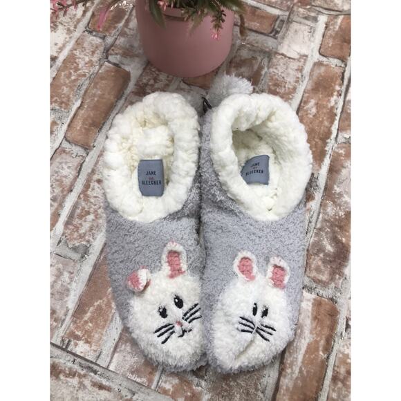 Jane And Bleecker Critter Ballerinas Plush Hose Slippers Soft Bunny One Pair - Picture 1 of 7